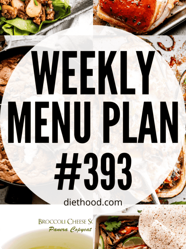 WEEKLY MENU PLAN (#393) six pictures collage