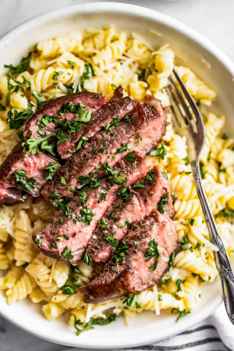 Alfredo Pasta with Steak Recipe | Diethood