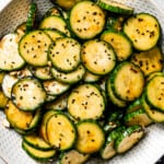 Asian cucumber salad in a bowl.