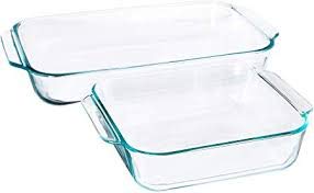 Pyrex Basics Clear Glass Baking Dishes - 2 Piece Value-Plus Pack - 1 Each: 3 Quart Oblong