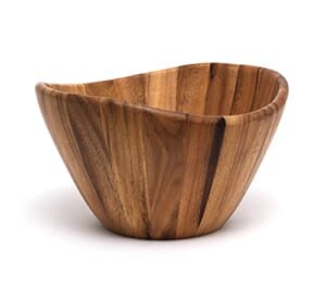 Lipper International Acacia Wave Serving Bowl for Fruits or Salads