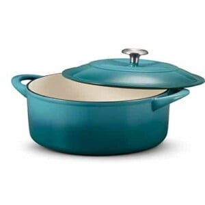 Tramontina 6 Qt Teal Enameled Cast-Iron Covered Dutch