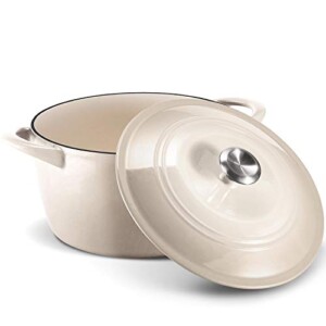 Tramontina Enameled Cast Iron 7-Qt. Covered Round Dutch Oven - Latte