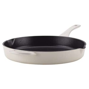 Ayesha Curry Enameled Cast Iron Skillet/Fry Pan with Pour Spouts