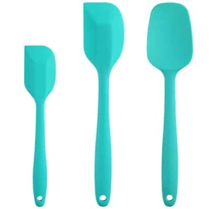 Cooptop Silicone Spatula Set - Rubber Spatula - Heat Resistant Baking Spoon & Spatulas - Pro Grade Non-stick Silicone with Steel Core (Mint Green)