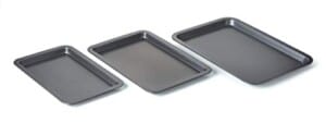 Nifty Set of 3 Non-Stick Cookie and Baking Sheets – Non-Stick Coated Steel