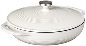 Lodge Enameled Cast Iron Casserole With Steel Knob and Loop Handles