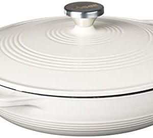 Lodge Enameled Cast Iron Casserole With Steel Knob and Loop Handles