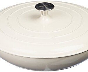 AmazonBasics Enameled Cast Iron Covered Casserole Skillet