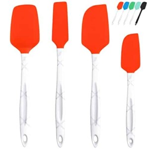 M KITCHEN WORLD Heat Resistant Silicone Spatulas Set - Rubber Spatula Kitchen Utensils Non-Stick for Cooking