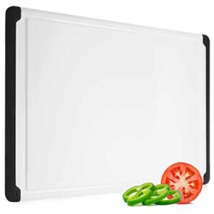 Large Cutting Board with Juice Groove - 17.75" Plastic Kitchen Chopping Board for Meat Cheese and Vegetables Heavy Duty Serving Tray