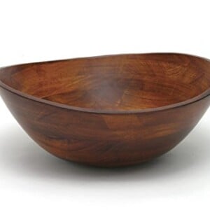 Lipper International 294 Cherry Finished Wavy Rim Serving Bowl for Fruits or Salads