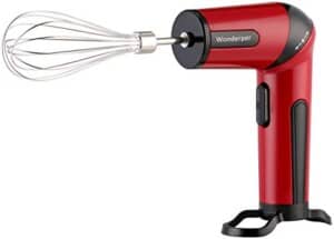 Wonderper Cordless Mixer Rechargeable Hand Mixer Hand Mixer Battery Hand Mixer Battery Operated Cordless Kitchen Mixer - Red