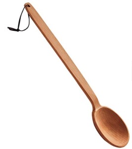 Heavy Duty Large Wooden Spoon - 18" Long Handle Cooking Spoon With a Scoop. Nonstick Big Spoon for Stirring