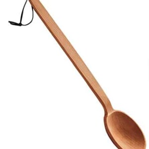 Heavy Duty Large Wooden Spoon - 18" Long Handle Cooking Spoon With a Scoop. Nonstick Big Spoon for Stirring