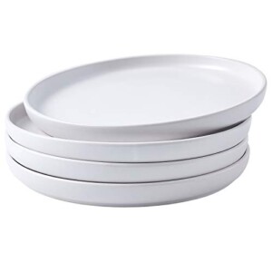 Bruntmor Set of 4 Elegant Matte 11" Round Ceramic Restaurant Serving Heavy Dinner Plates