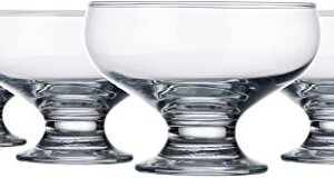 Palais Glassware Clear Glass 8 Ounce Dessert Ice Cream Bowls (Set of 4 Classic Bowls)