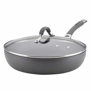 Circulon Radiance Deep Hard Anodized Nonstick Frying Pan / Fry Pan / Hard Anodized Skillet with Lid - 12 Inch