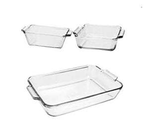 Anchor Hocking Oven Basics 3-Piece Glass Bakeware Set with Square Cake