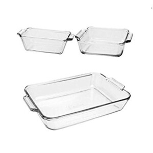 Anchor Hocking Oven Basics 3-Piece Glass Bakeware Set with Square Cake