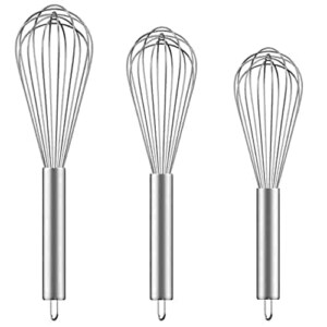 Set of 3 Stainless Steel Whisk 8"+10"+12"
