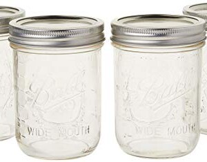 Ball Mason Jar-16 oz. Clear Glass Wide Mouth - Set of 4