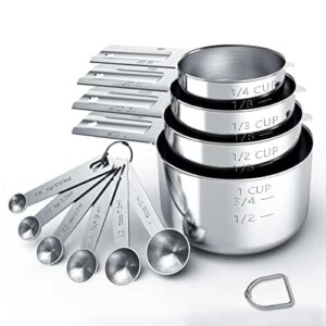 TILUCK Stainless Steel Measuring Cups & Spoons Set