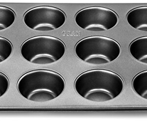 GRAN 12 Cup Nonstick Muffin Tin and Cupcake Pan - Carbon Steel Tray