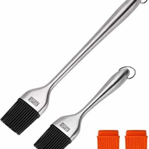 RWM Basting Brush - Good Grips Flexible Heatproof Stainless Steel Pastry Brush with Back up Silicone Brush Head Resistant