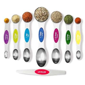 Magnetic Measuring Spoons Set Stainless Steel Spoons Fits in Spice Jars Set of 8 is Oil