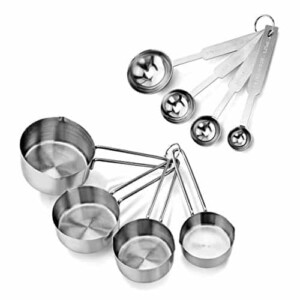 New Star Foodservice 42917 Stainless Steel 4Pcs Measuring Cups And Spoons Combo Set