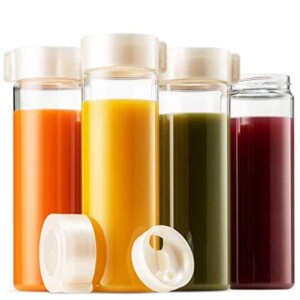 Komax Juice Bottles 18.5-oz | Set-of-4 Reusable Juice & Smoothie Bottles | Premium BPA-Free Plastic