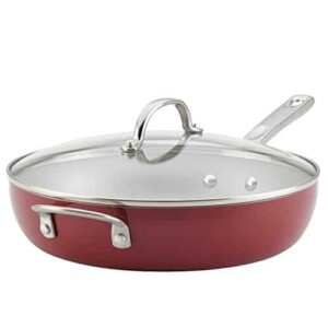 Ayesha Curry Home Collection Porcelain Enamel Nonstick Covered Deep Skillet With Helper Handle