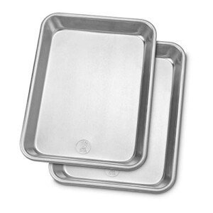 Professional Quarter Sheet Baking Pans - Aluminum Cookie Sheet Set of 2 - Rimmed Baking Sheets for Baking and Roasting - Durable