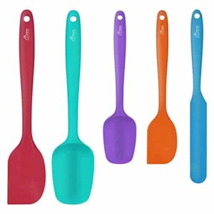 HOTEC Food Grade Silicone Rubber Spatula Set Kitchen Utensils for Baking