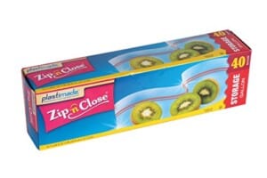 1 Gallon Zip 'n' Close Food Storage Bags with Zip Lock 40 count
