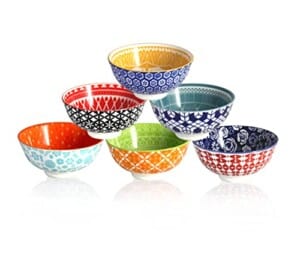 Annovero Dessert Bowls – Set of 6 Small Porcelain Bowls for Snacks