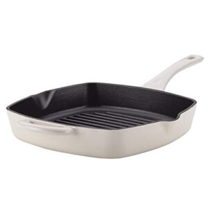 Ayesha Collection Cast Iron Square Grill Pan with Pour Spouts