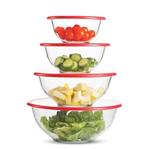 Superior Glass Mixing Bowls with Lids - 8 Piece Mixing Bowl Set with BPA- Free lids