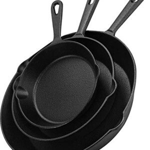 Utopia Kitchen Pre-Seasoned Cast Iron Skillet Set 3-Piece - 6 Inch