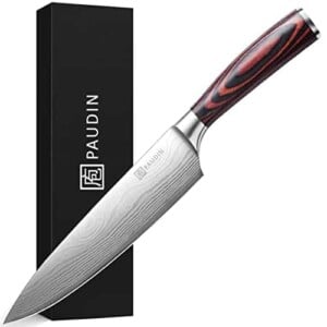 Chef Knife - PAUDIN Pro Kitchen Knife 8 Inch Chef's Knife N1 German High Carbon Stainless Steel Knife with Ergonomic Handle