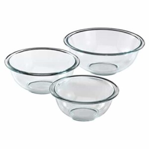 Pyrex Glass Mixing Bowl Set (3-Piece) (Renewed)