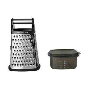 KitchenAid Gourmet 4-Sided Stainless Steel Box Grater with Detachable Storage Container