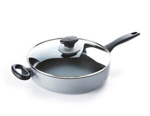 OXO CC000333-001 Softworks Nonstick Soft-Touch 2 Helper Handles/Induction/Dishwasher/OvenSafe Sauté Pan with Lid - 28cm - Black