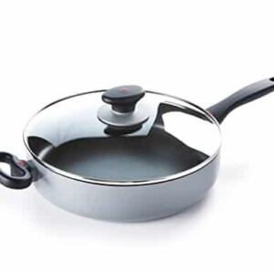 OXO CC000333-001 Softworks Nonstick Soft-Touch 2 Helper Handles/Induction/Dishwasher/OvenSafe Sauté Pan with Lid - 28cm - Black