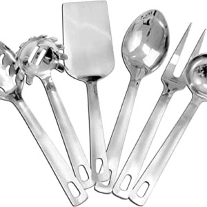 Complete Serving Spoon & Utensil Set (6-Piece Set); Includes Pasta Server