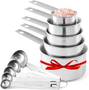 Stainless Steel Measuring Cups And Measuring Spoons 10-Piece Set