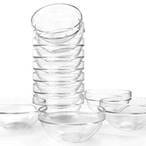 Lawei Set of 12 Glass Bowls - 3.5 inch Mini Prep Bowls Serving Bowls Glass Salad Bowl for Kitchen Prep