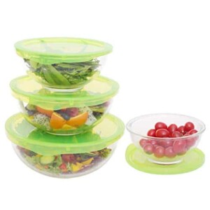 Glass Mixing Bowls Without Lids Set Stackable Glass Bowls 4 Piece Set for Cooking Prep Meals