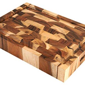 Villa Acacia Large Wood Cutting Board with Juice Groove